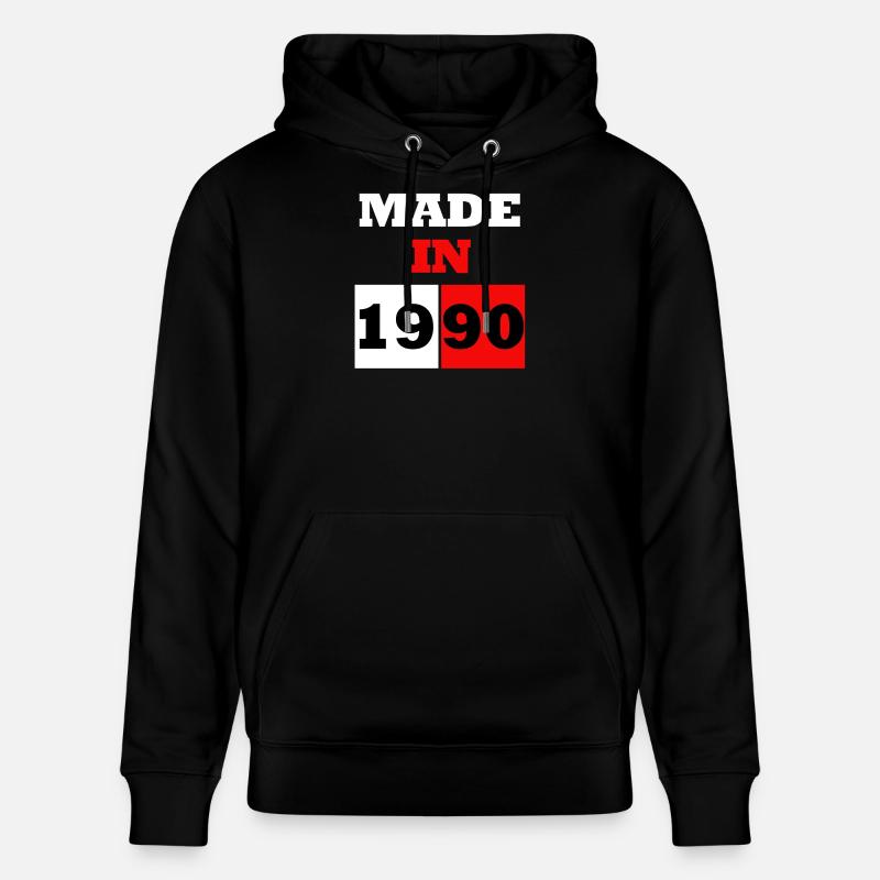Made in 1990 Retro Blocks - Sweat à capuche bio CRUISER Stanley/Stella Unisexe - noir