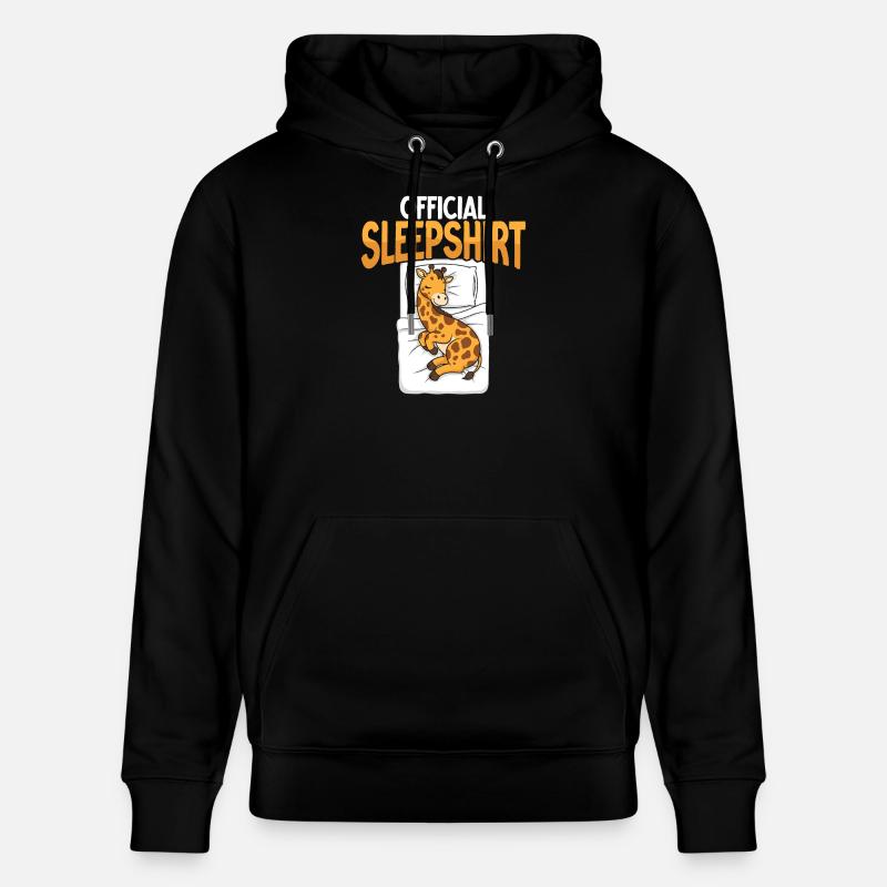 Giraffe im Bett Schlafhemd - Stanley/Stella Unisex Bio-Hoodie CRUISER  - Schwarz