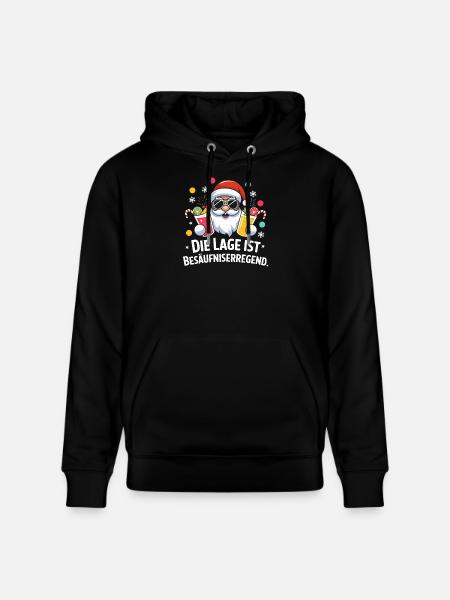 The location is drunkenly funnier - Stanley/Stella CRUISER Unisex Organic Hoodie - black