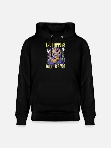 Chat gamer drôle - Sweat à capuche bio CRUISER Stanley/Stella Unisexe - noir