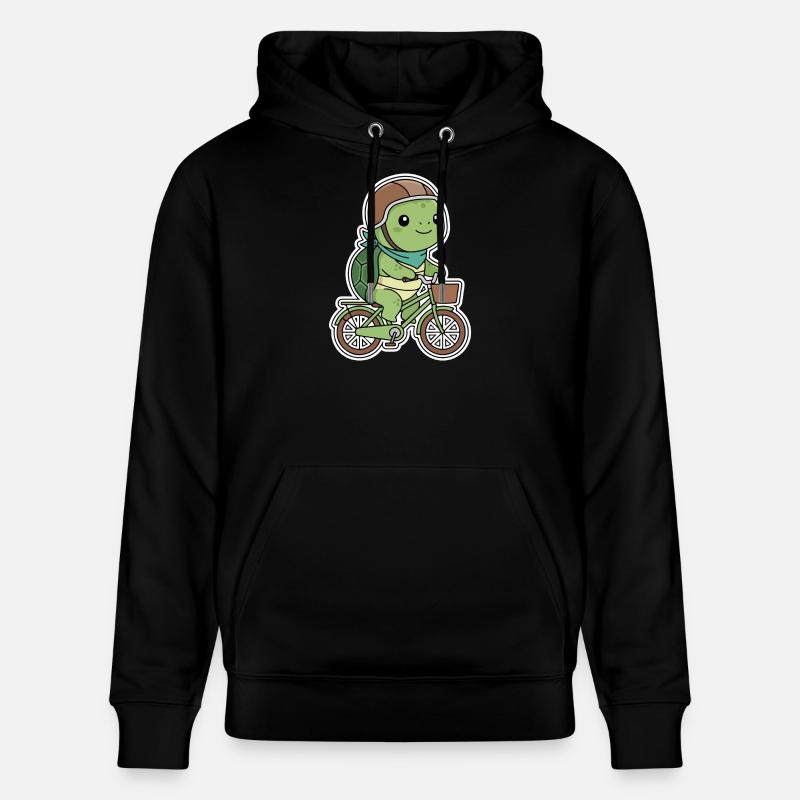 Tortue verte à vélo - Sweat à capuche bio CRUISER Stanley/Stella Unisexe - noir