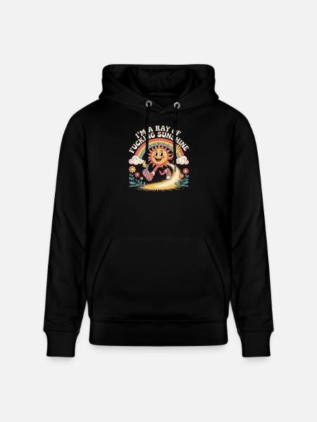 I'm A Ray Of Fucking Sunshine - Stanley/Stella CRUISER Unisex Organic Hoodie - black