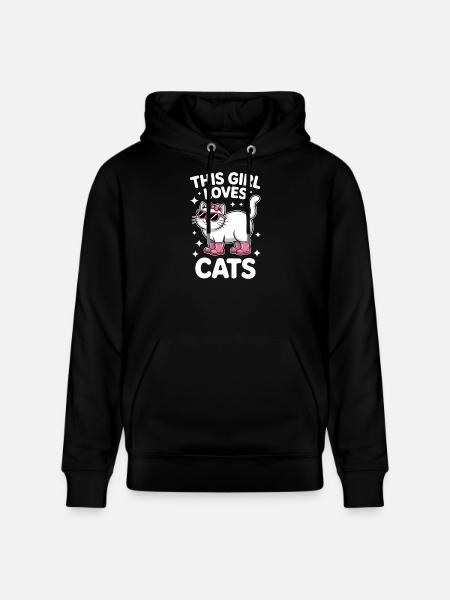 Cats Saying Funny Cat Gift - Stanley/Stella CRUISER Unisex Organic Hoodie - black