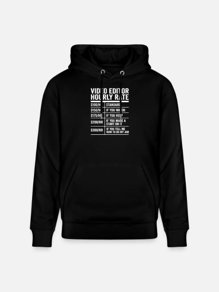Videoeditor Stundensatz lustiger Videograf Geschenk - Stanley/Stella Unisex Bio-Hoodie CRUISER - Schwarz