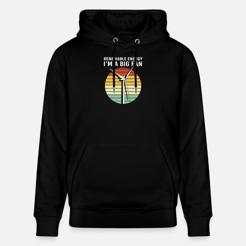 Windkraft Windrad Windenergie - Stanley/Stella Unisex Bio-Hoodie CRUISER  - Schwarz