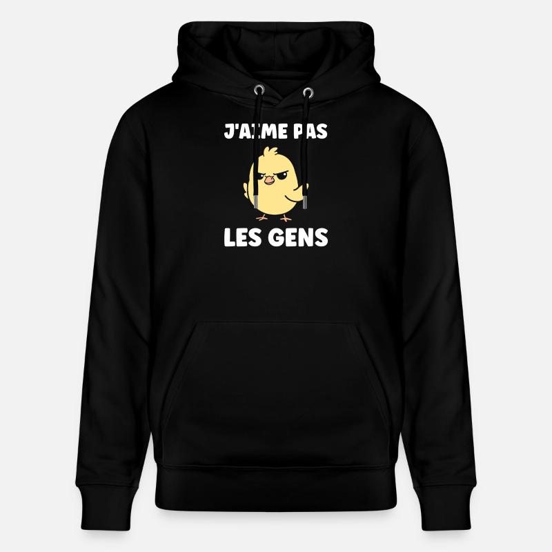 J'aime pas les gens - Sweat à capuche bio CRUISER Stanley/Stella Unisexe - noir