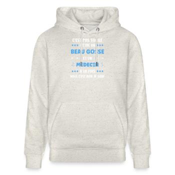Arzt - Stanley/Stella Unisex Bio-Hoodie CRUISER  - Beige meliert - Vorne - Alina (178cm) & Michal (187cm)