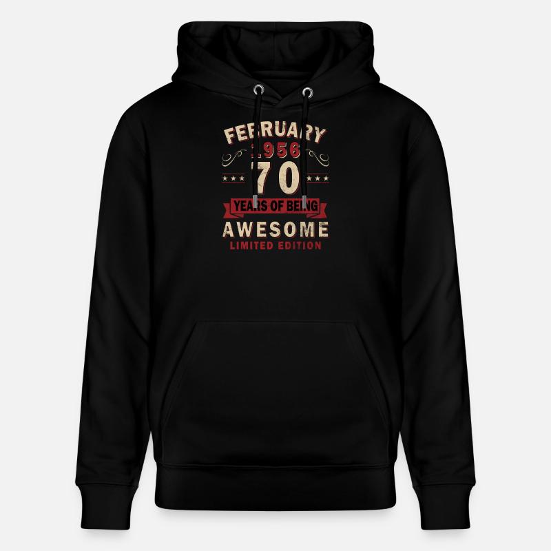 70e anniversaire – Année – février 1956 - Sweat à capuche bio CRUISER Stanley/Stella Unisexe - noir