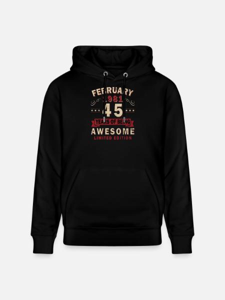 February 1981 - February 1981 Gift - Stanley/Stella CRUISER Unisex Organic Hoodie - black