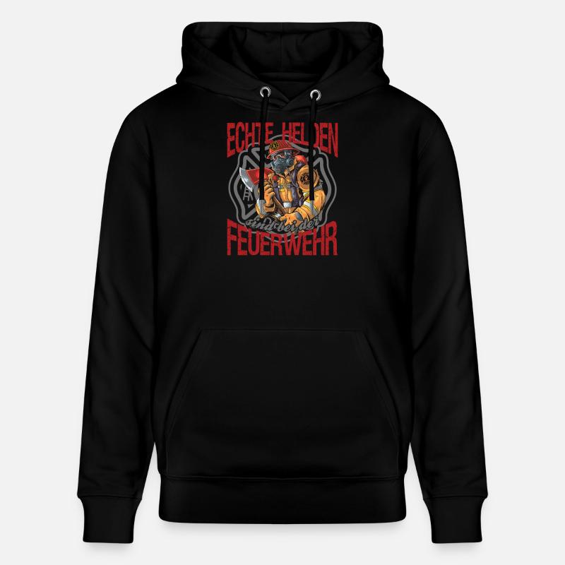 Pompier, Pompier, Véritables Héros - Sweat à capuche bio CRUISER Stanley/Stella Unisexe - noir