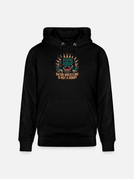 Alligator-bryting er ikke en hobby Morsom alligator - Stanley/Stella CRUISER økologisk unisex-hettegenser - svart