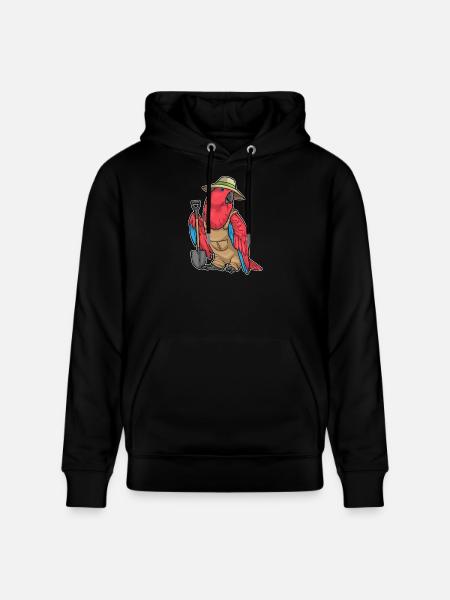 Parrot Gardener Shovel Garden - Stanley/Stella CRUISER Unisex Organic Hoodie - black