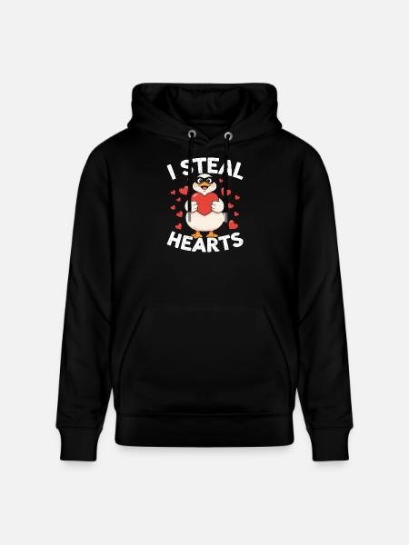 Ich stehle Herzgans - Stanley/Stella Unisex Bio-Hoodie CRUISER  - Schwarz