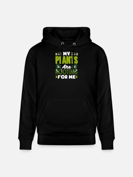 Mine planter hepper på mig Sjovt Ordspil - Stanley/Stella CRUISER økologisk unisex-hoodie - sort