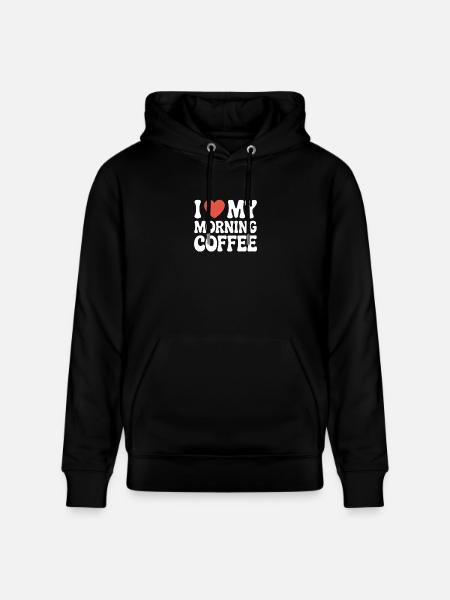 Ich liebe meinen Morgenkaffee - Stanley/Stella Unisex Bio-Hoodie CRUISER  - Schwarz