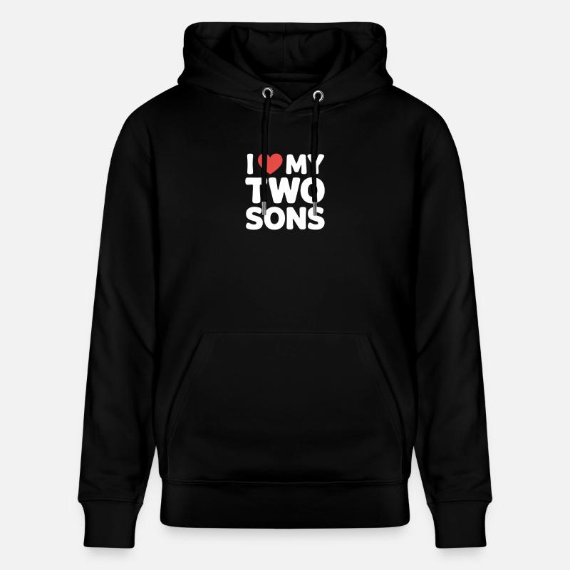 J’aime mes deux fils - Sweat à capuche bio CRUISER Stanley/Stella Unisexe - noir