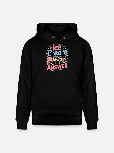 eiscreme Sprüche Eis Lustiges Kayak Geschenk - Stanley/Stella CRUISER Unisex Organic Hoodie - black