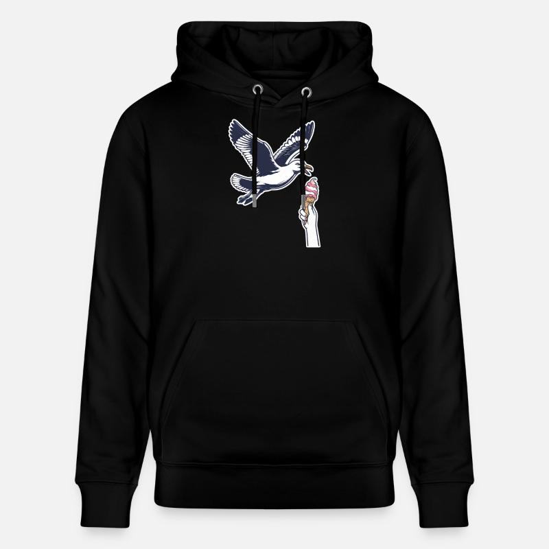 Lustige Möwe Stiehlt Eiscreme - Stanley/Stella CRUISER Unisex Organic Hoodie - black