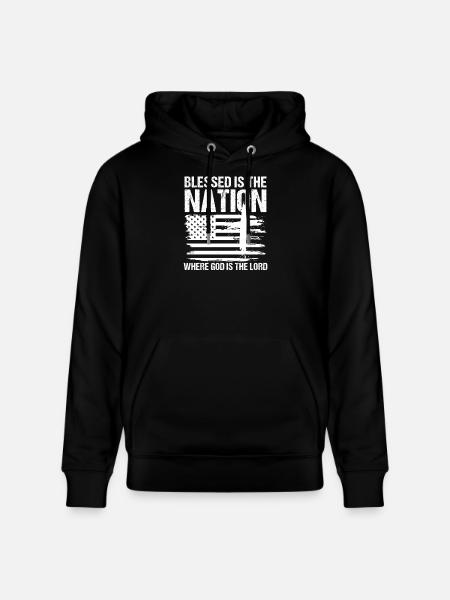 Faith and Nation Flags Design - Stanley/Stella CRUISER Unisex Organic Hoodie - black