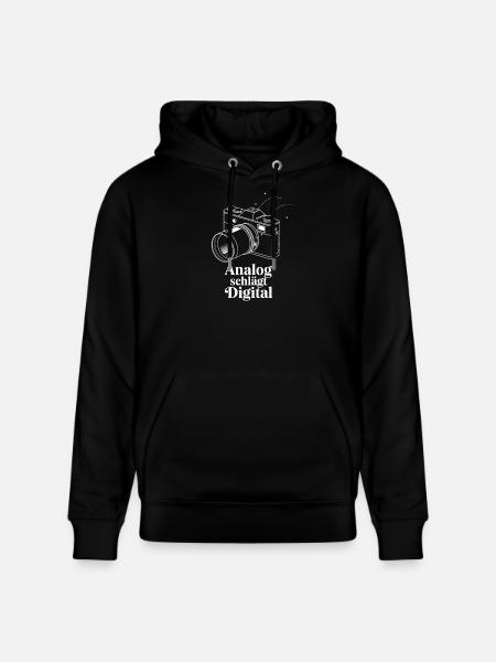 Analog Beats Digital Retro Camera Photography - Stanley/Stella CRUISER Unisex Organic Hoodie - black