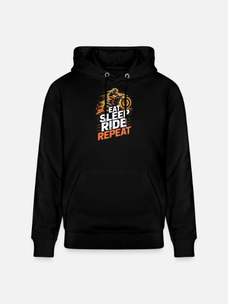 Dirt Biking Eat Sleep Ride Repeat - Stanley/Stella CRUISER Unisex Organic Hoodie - black