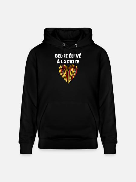 Belgian Lovers of French Fries Heart - Stanley/Stella CRUISER Unisex Organic Hoodie - black