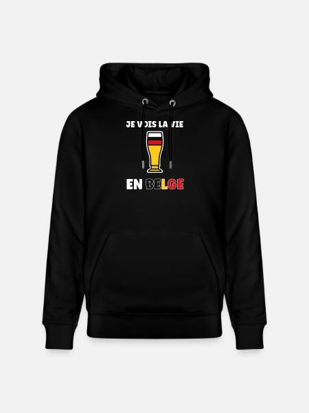 Belgian Life Stylized Beer Glass - Stanley/Stella CRUISER Unisex Organic Hoodie - black