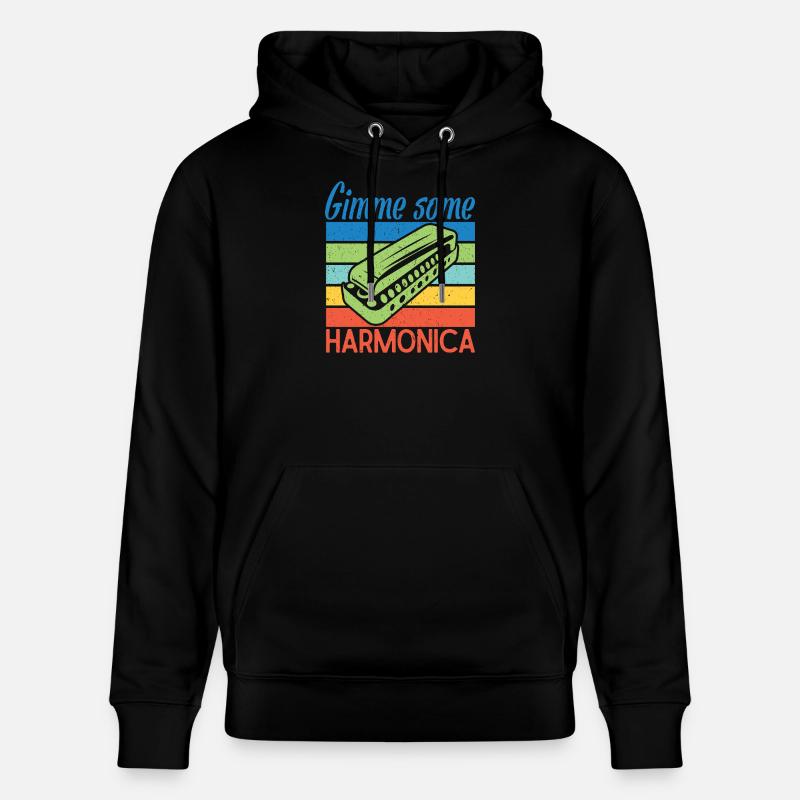 Funny Harmonica Player Gimme Some Harmonica - Stanley/Stella Unisex Bio-Hoodie CRUISER  - Schwarz