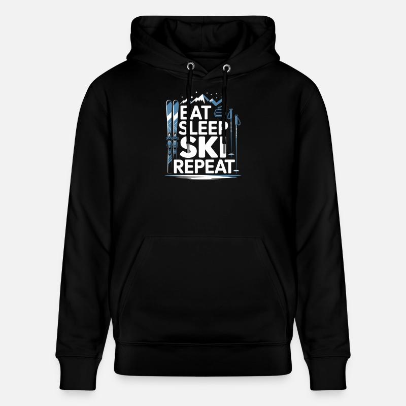 Manger, dormir, skier, répéter - Sweat à capuche bio CRUISER Stanley/Stella Unisexe - noir