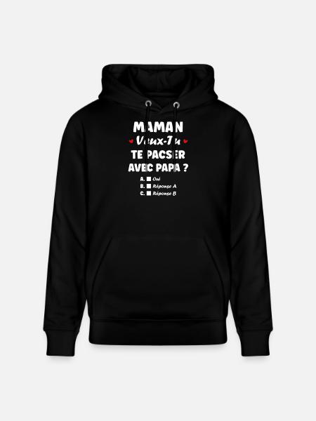 Mor, vil du indgå i et registreret partnerskab med far? - Stanley/Stella CRUISER økologisk unisex-hoodie - sort