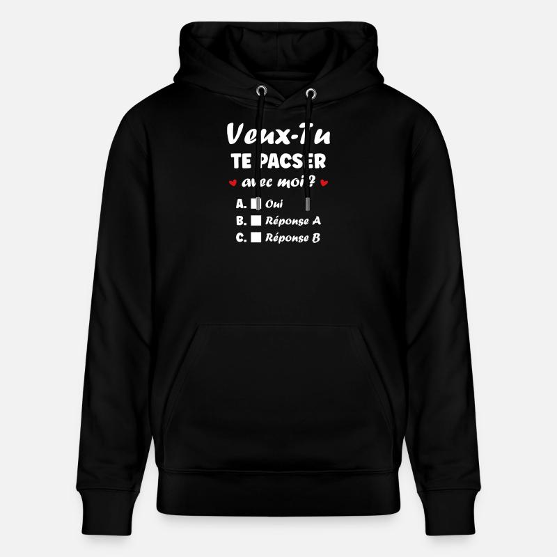 Veux-Tu te pacser ? Quiz romantique - Sweat à capuche bio CRUISER Stanley/Stella Unisexe - noir