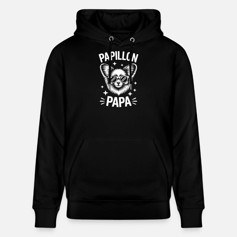 Papillon Sprüche Hunde Lustiges Papillon Geschenk  - Stanley/Stella Unisex Bio-Hoodie CRUISER  - Schwarz