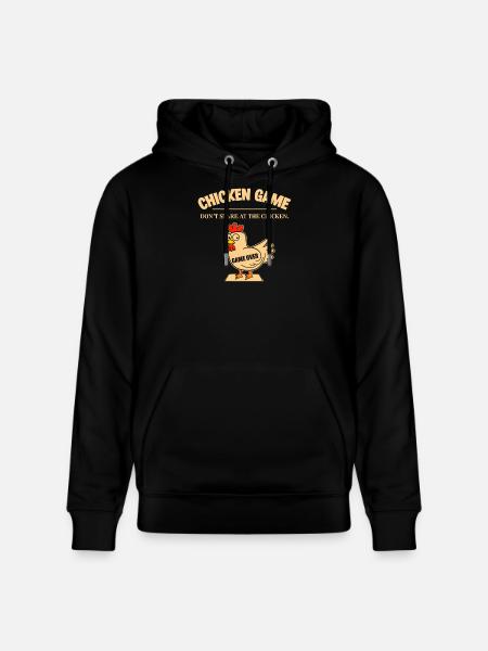 Chicken Game Over Cartoon Humor - Stanley/Stella CRUISER Unisex Organic Hoodie - black