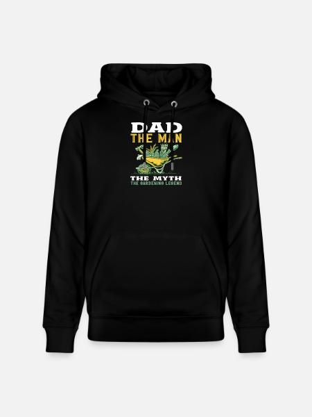 dad the man funny gardening - Stanley/Stella CRUISER Unisex Organic Hoodie - black