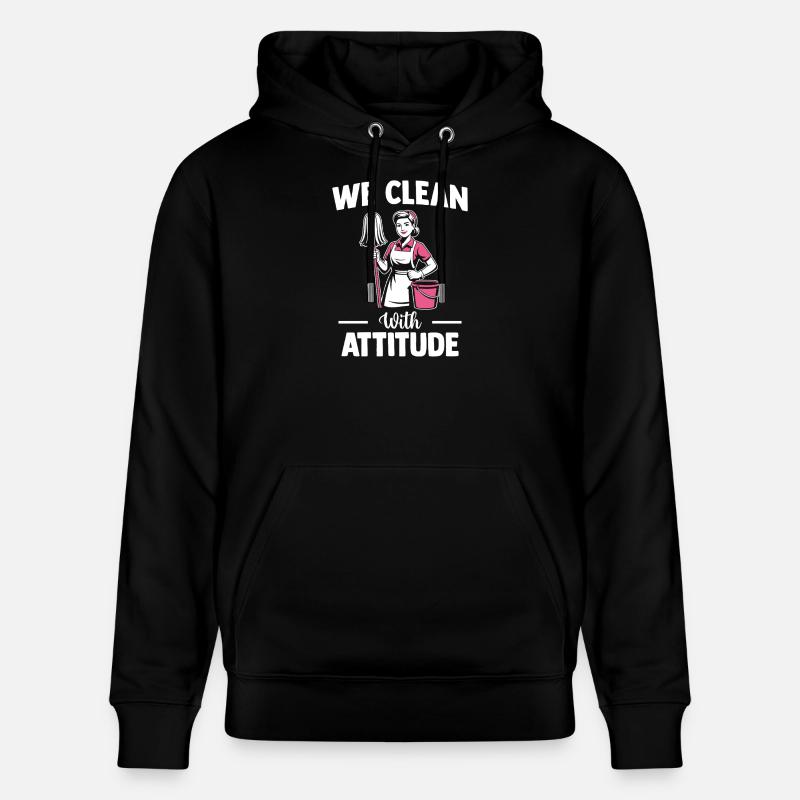 Motif de l’équipe de nettoyage - Sweat à capuche bio CRUISER Stanley/Stella Unisexe - noir