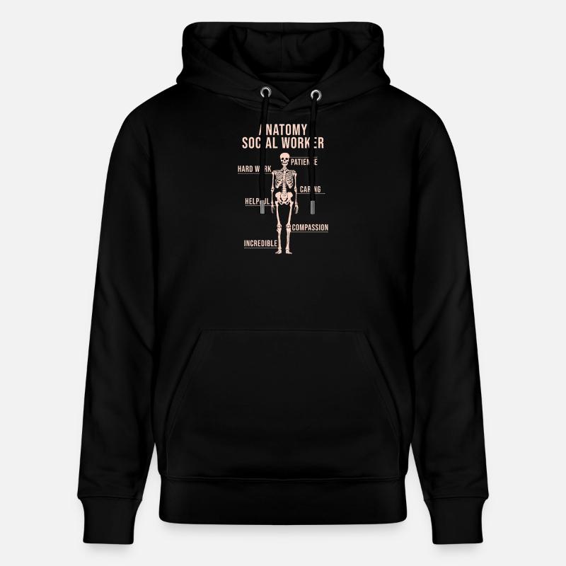 Citation d’assistant social Anatomie Travail social - Sweat à capuche bio CRUISER Stanley/Stella Unisexe - noir