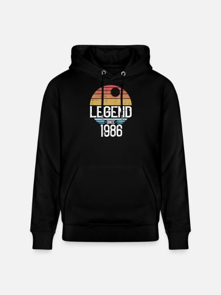 Legend 1986 Retro Sun Logo - Stanley/Stella CRUISER Unisex Organic Hoodie - black