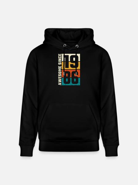 Retro 1986 Games Logo - Stanley/Stella CRUISER Unisex Organic Hoodie - black
