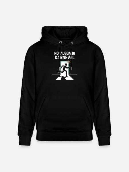 Emergency Exit Carnival Funny Carnival Saying - Stanley/Stella CRUISER Unisex Organic Hoodie - black