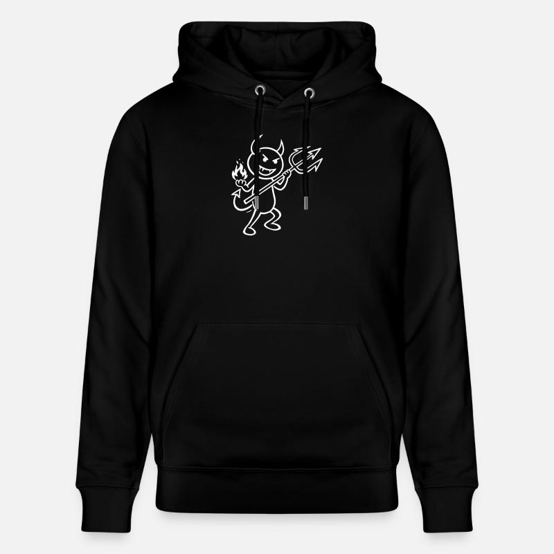 Devilish Flames - Devil with Flames - Stanley/Stella CRUISER Unisex Organic Hoodie - black