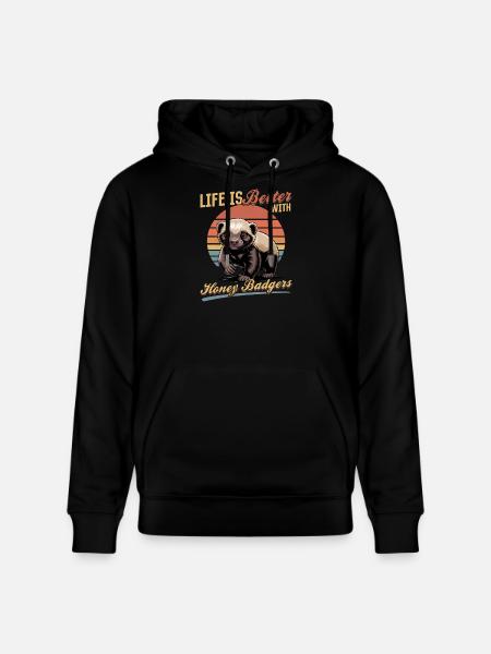 Blaireau drôle - Sweat à capuche bio CRUISER Stanley/Stella Unisexe - noir