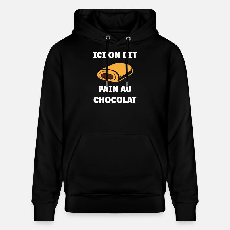 Pain au chocolat illustré - Sweat à capuche bio CRUISER Stanley/Stella Unisexe - noir