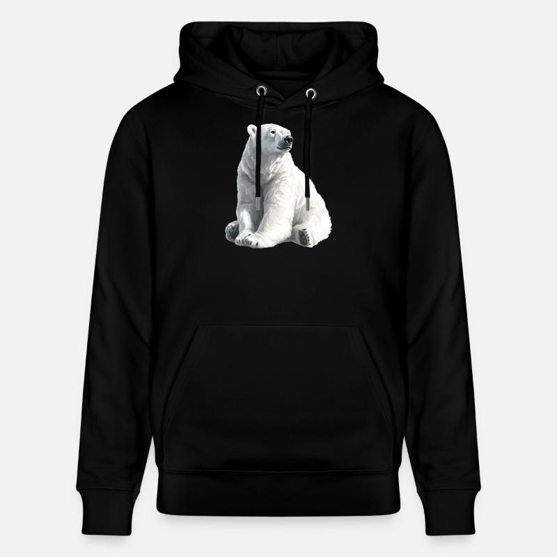 Polar Bär Illustration Eislicht - Sweat à capuche bio CRUISER Stanley/Stella Unisexe - noir