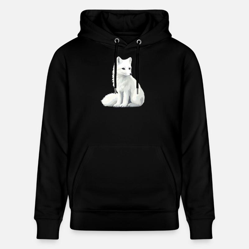 Illustration du renard blanc - Sweat à capuche bio CRUISER Stanley/Stella Unisexe - noir