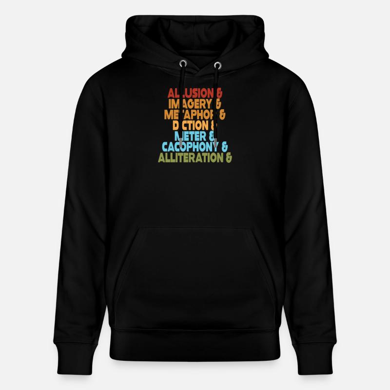 Literarische Mittel Typografie-Stack - Stanley/Stella Unisex Bio-Hoodie CRUISER  - Schwarz