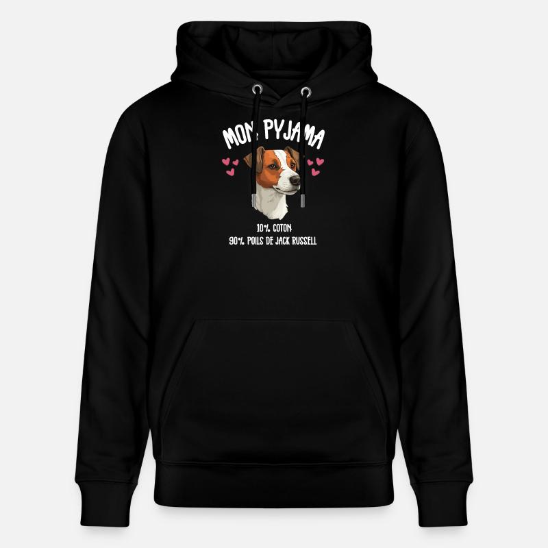 Pyjama Chien Jack Russell Humour - Sweat à capuche bio CRUISER Stanley/Stella Unisexe - noir