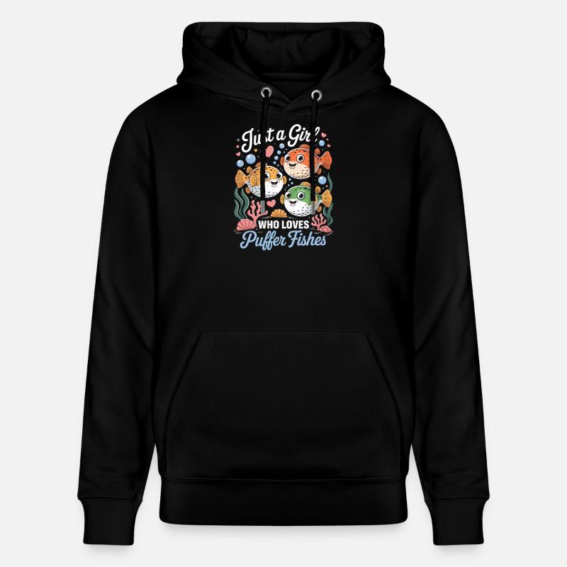 Pufferfische Mädchen Motiv - Stanley/Stella Unisex Bio-Hoodie CRUISER  - Schwarz