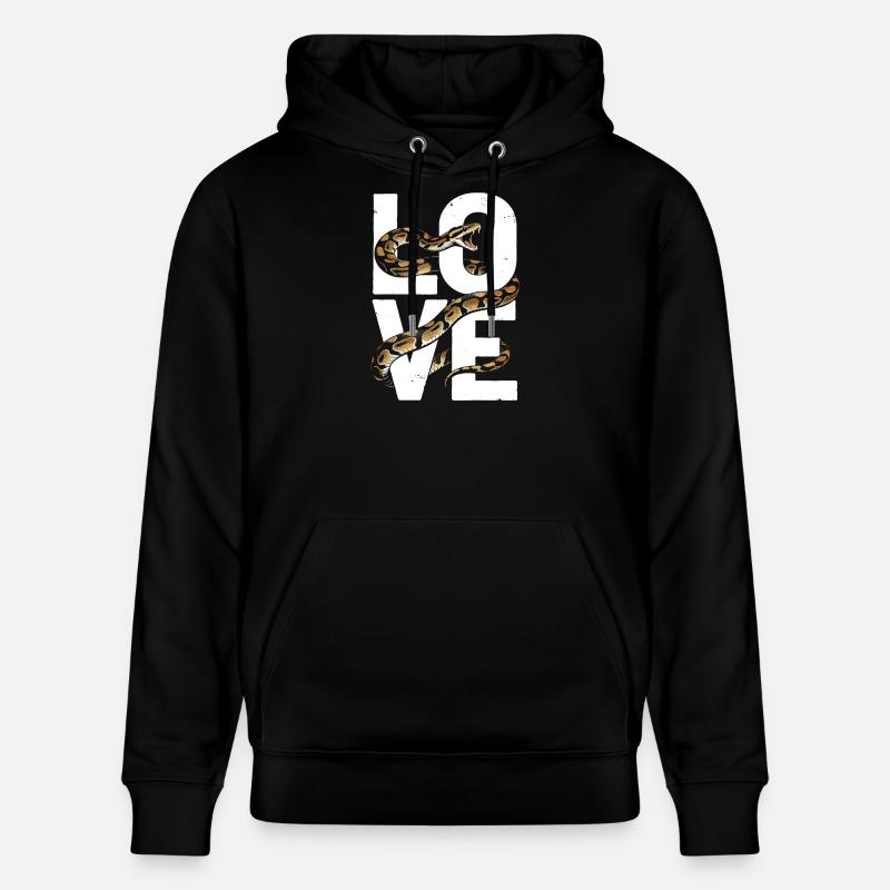 Königspython Schlangen LOVE Terrarium Python - Stanley/Stella Unisex Bio-Hoodie CRUISER  - Schwarz