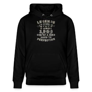 März 1966 - Stanley/Stella Unisex Bio-Hoodie CRUISER  - Schwarz - Vorne - Alina (178cm) & Michal (187cm)