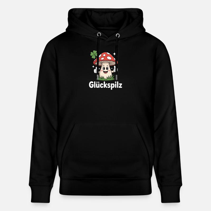 Champignon chanceux drôle avec trèfle - Sweat à capuche bio CRUISER Stanley/Stella Unisexe - noir